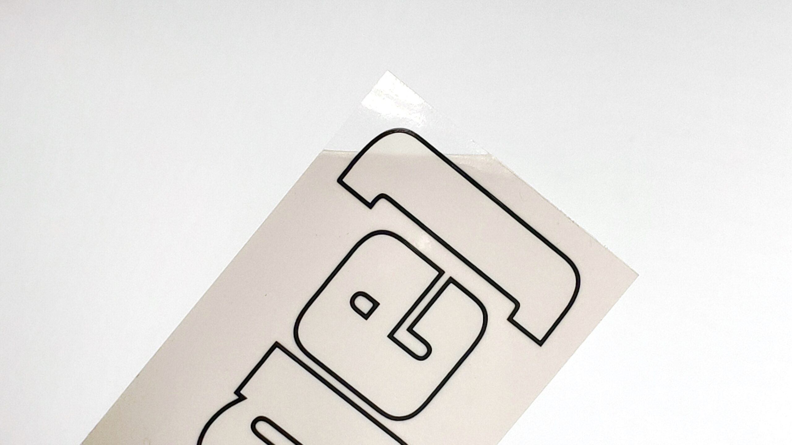 Stickers White Standard Logo (Black Outline)